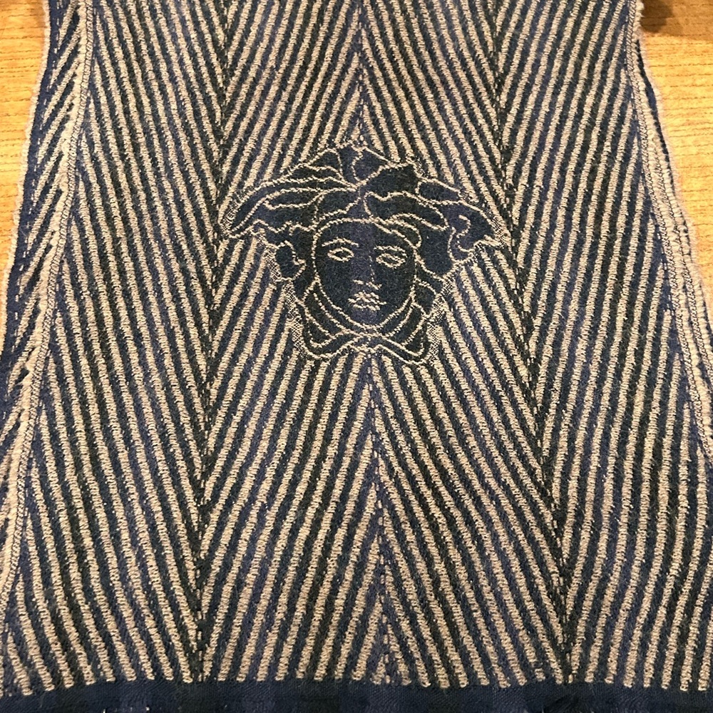 Versace Blue and Gray Scarf
